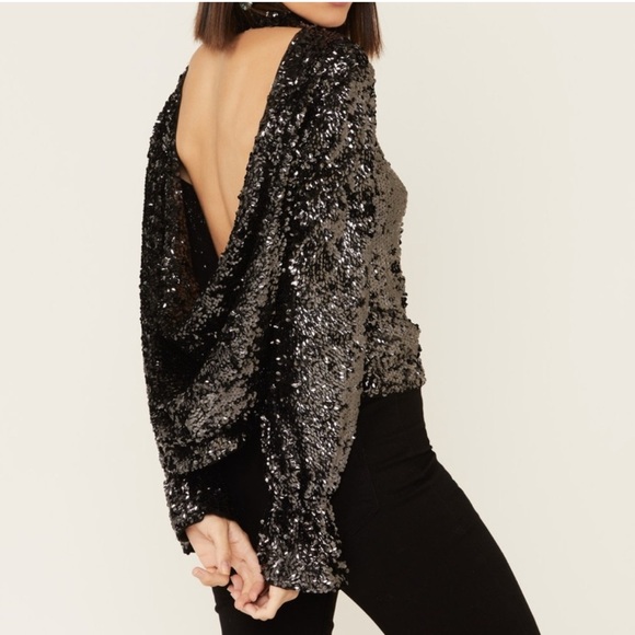 Free People Moonstruck Top Size M Black - Picture 5 of 13